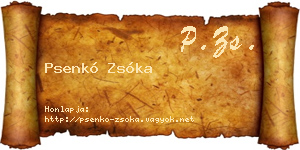 Psenkó Zsóka névjegykártya